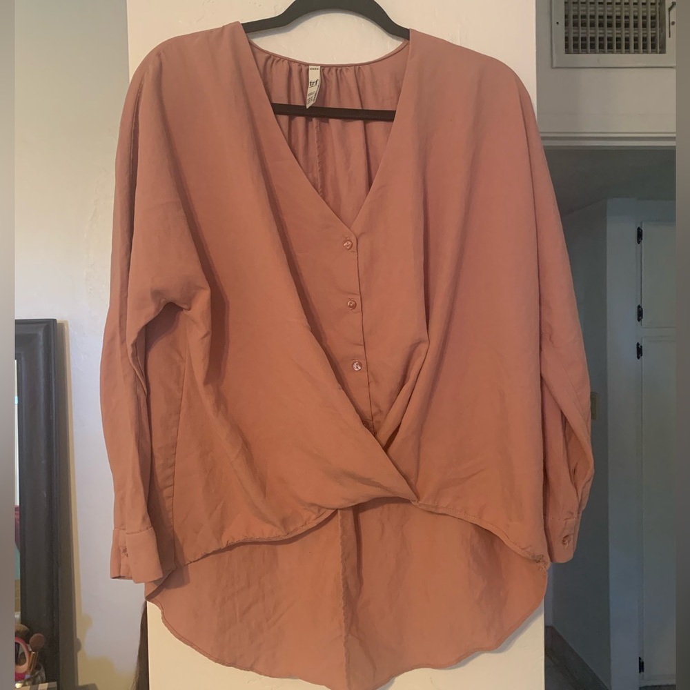 Zara Blush high low blouse